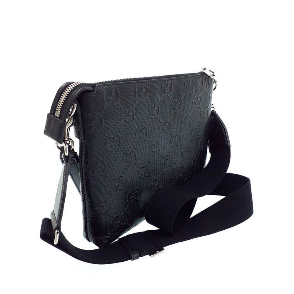 GUCCI GG Embossed Messenger Crossbody Bag Black - Picture 2 of 9